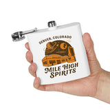 Mile High Spirits Flask — Retro Building 6oz Stainless Steel Hip Flask